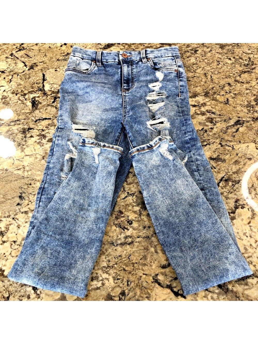 Size 25 X 27.5 Bluenotes Denim Curvy Super High Rise Jegging Rips Grunge